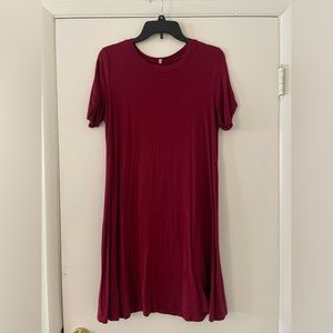 Maroon Teeshirt dress size large